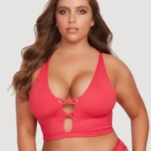 Frederick's of Hollywood,Sunset Strap, Bikini Top,Geranium ,Color,Small